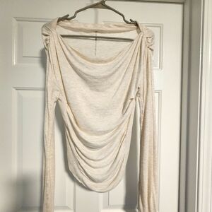 Free People Long sleeve cowl-neck Top